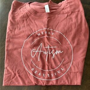 Bella Canvas Dusty Rose Messy Beautiful Autism Graphic Tee